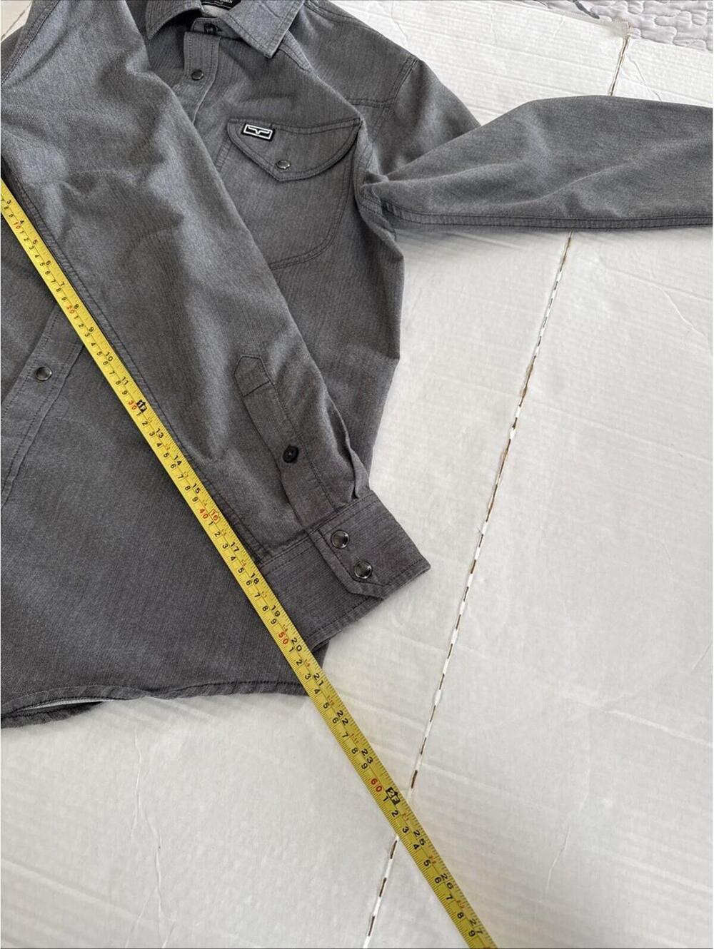 KIMES RANCH - Gray Long Sleeve Snap Button Western Shirt w/ Pockets - Mens Small - Picture 7 of 8